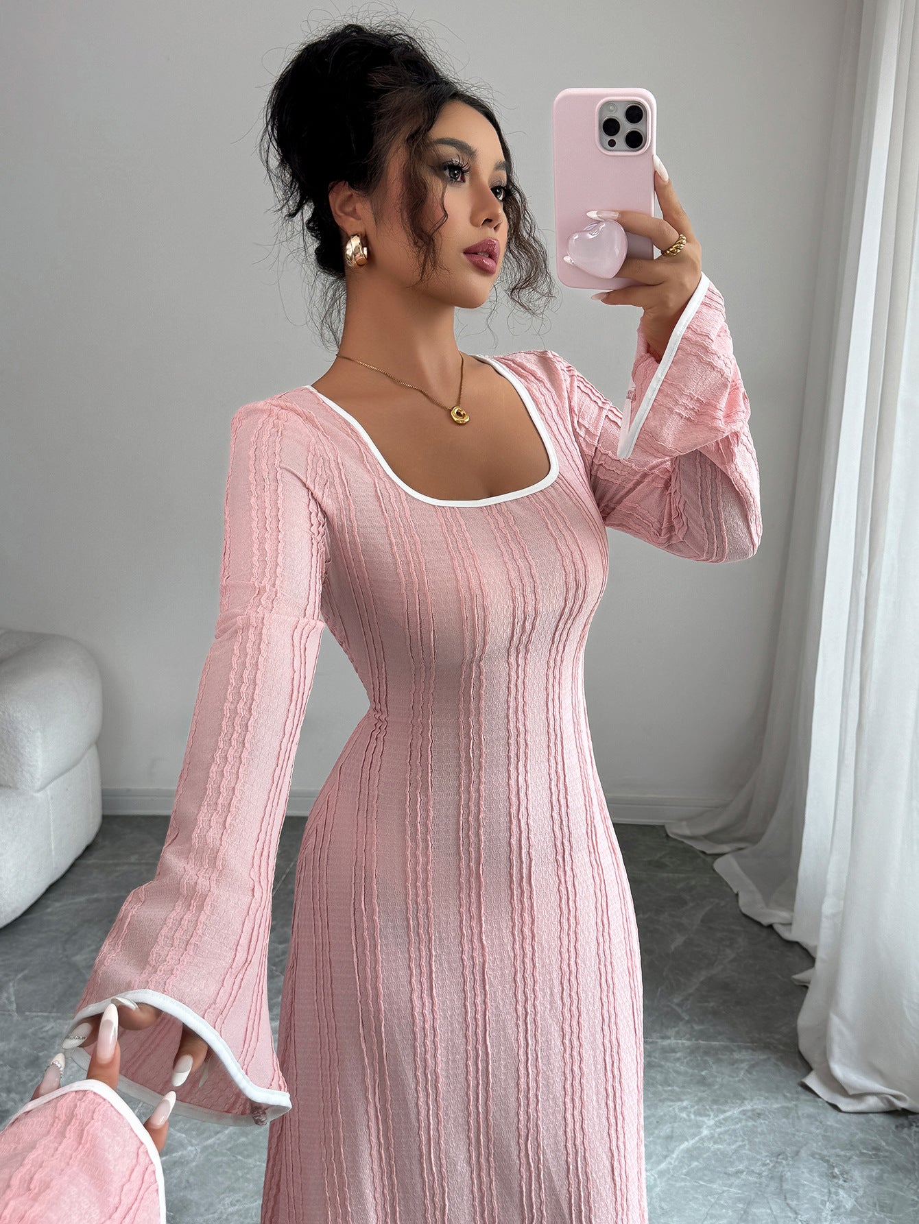 Robe Diana Chic Raffinée à Manches Longues