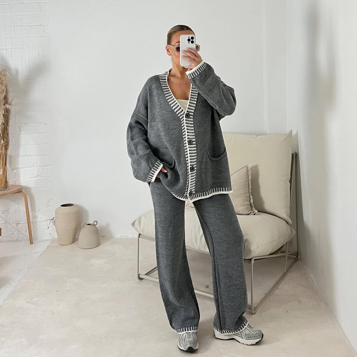 Élodie Luxury Single-Breasted Knitted Set
