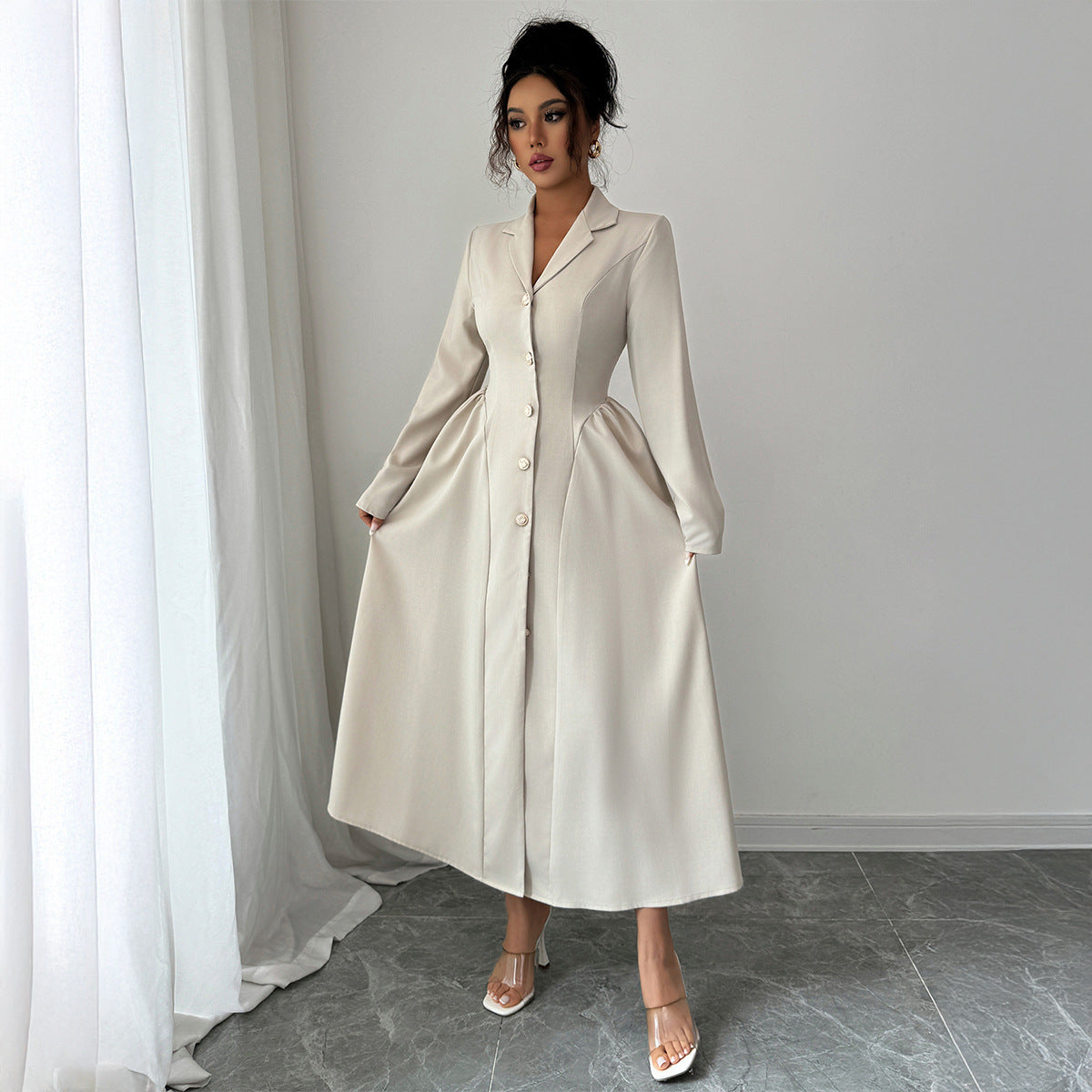 Robe Valentina – Longue Élégante à Col V Profond