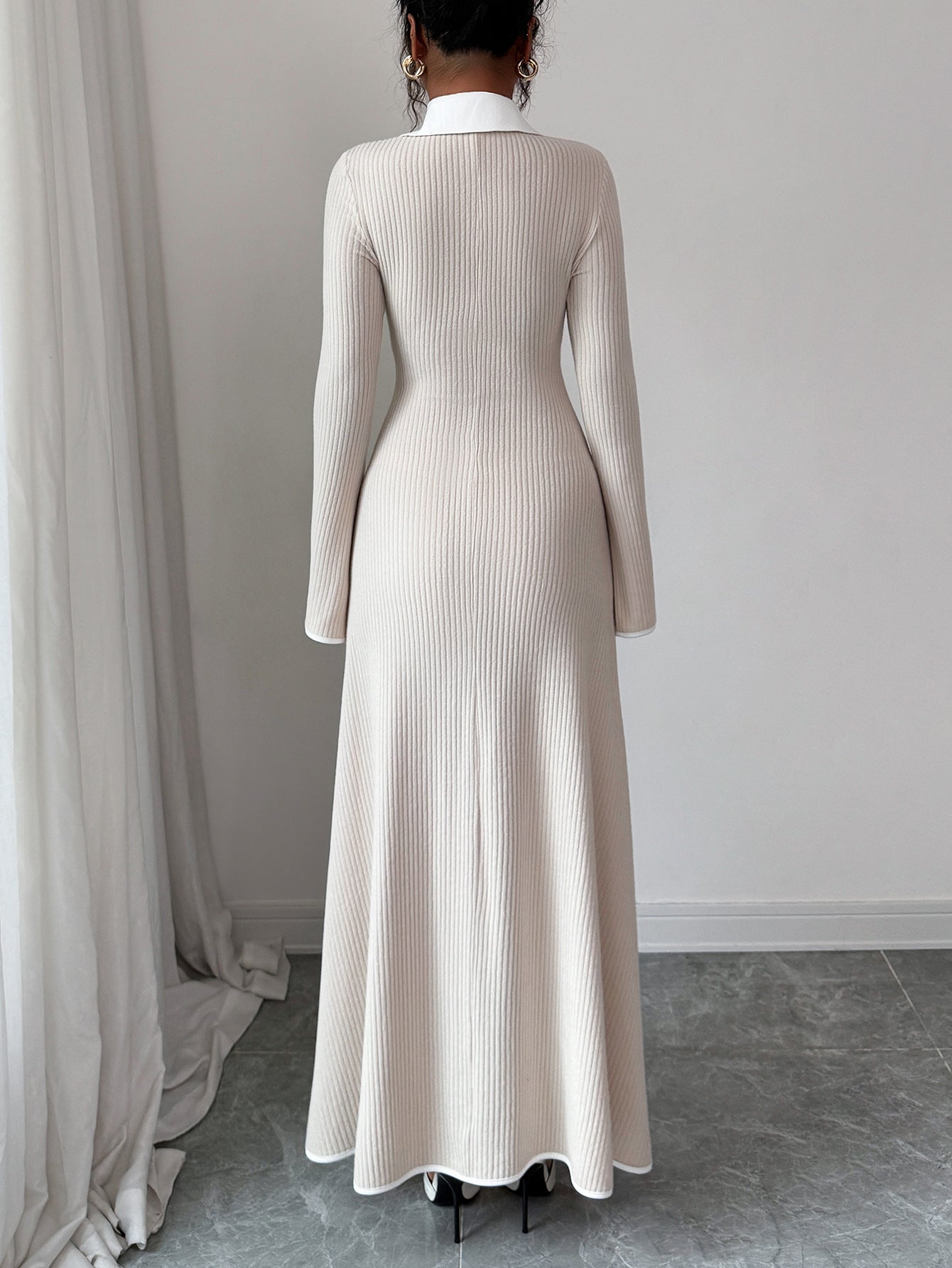 Robe Clara – Chic Simple à Manches Longues