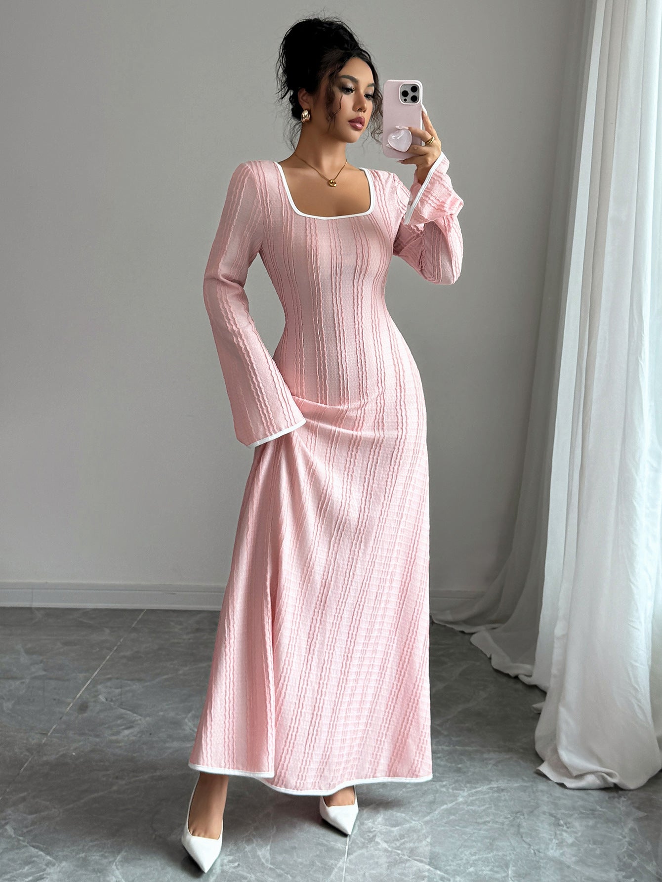 Robe Diana Chic Raffinée à Manches Longues