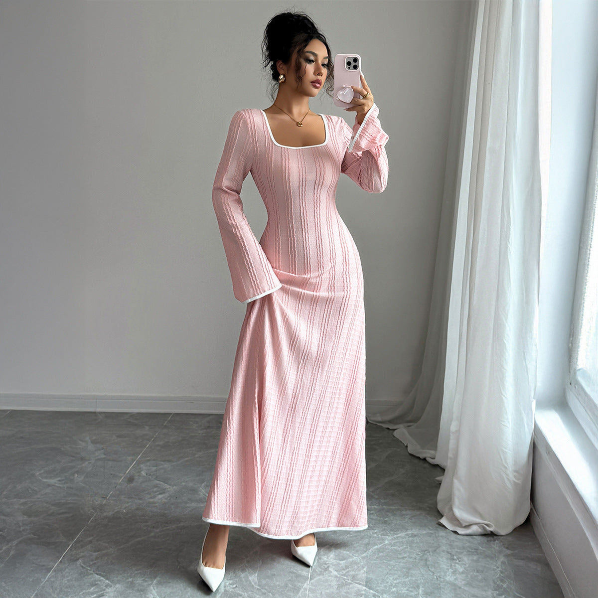 Robe Diana Chic Raffinée à Manches Longues