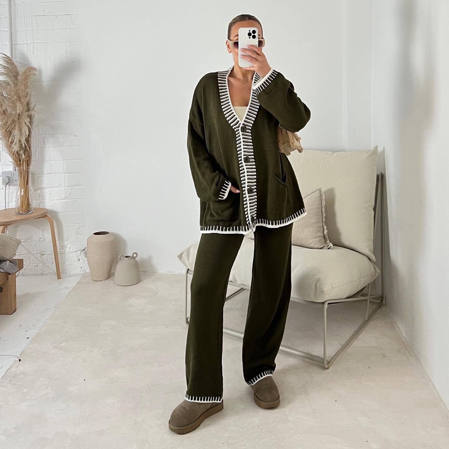 Élodie Luxury Single-Breasted Knitted Set