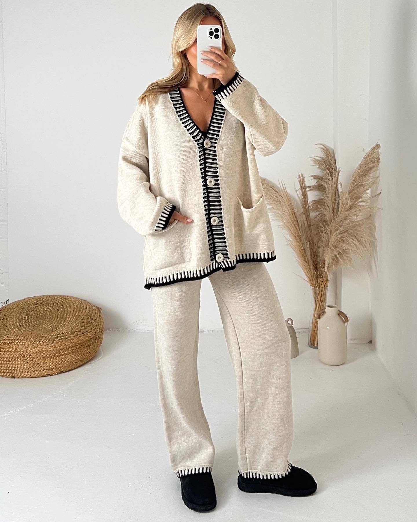 Élodie Luxury Single-Breasted Knitted Set