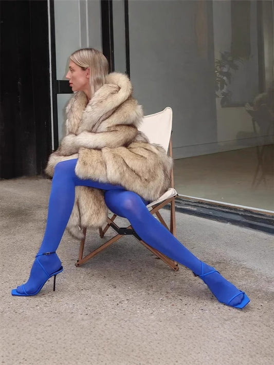 Léonie Luxury Faux Fox Fur Coat