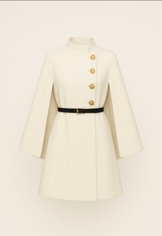 Daphné Wool Cape Coat  Celebrity Chic Edition
