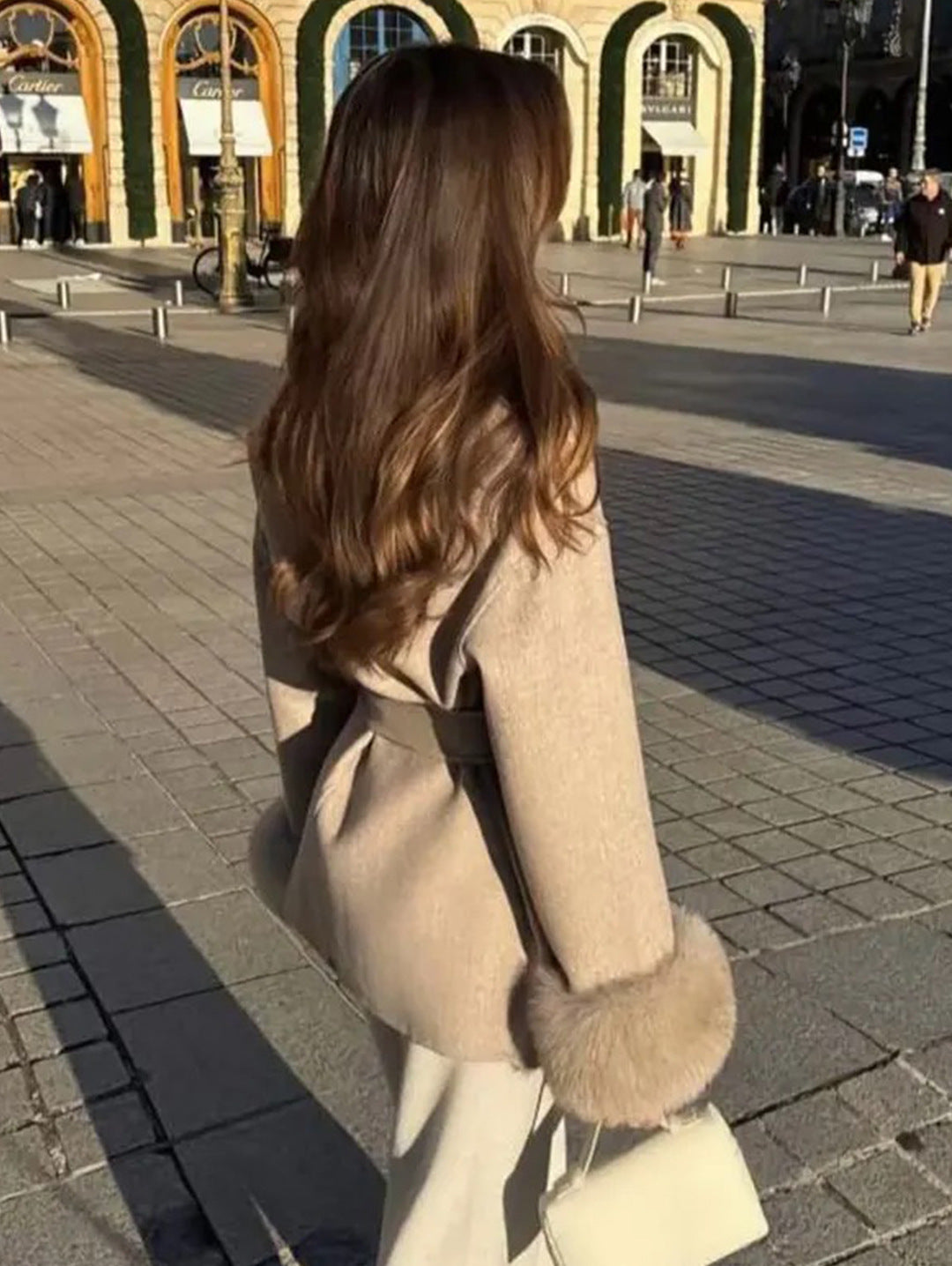 Veste Charléne en laine et fourrure