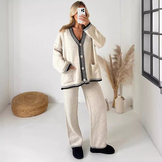 Élodie Luxury Single-Breasted Knitted Set