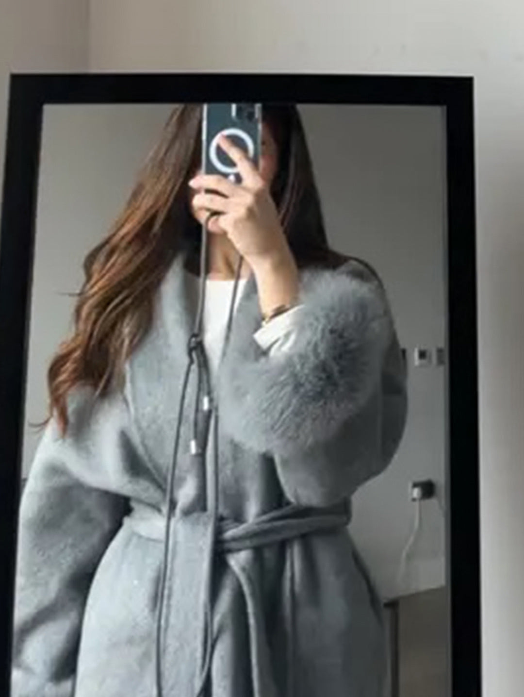 Veste Charléne en laine et fourrure