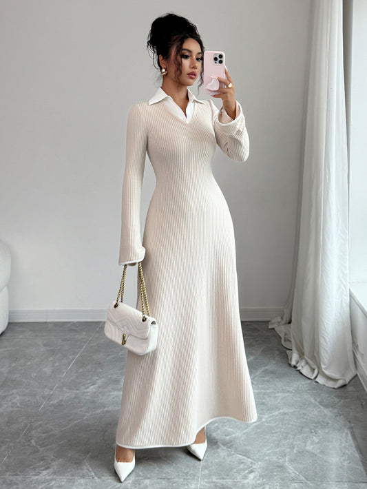 Robe Clara – Chic Simple à Manches Longues