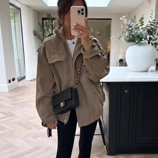 Ava Luxe Suede Utility Jacket