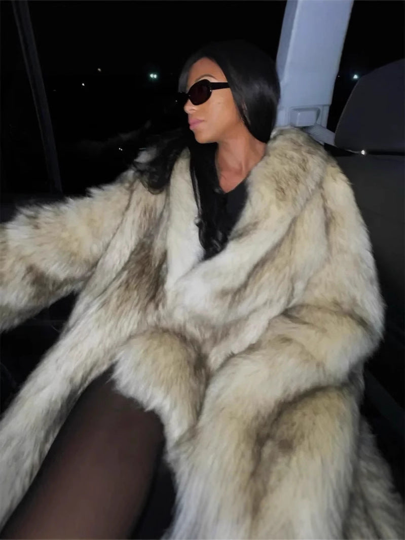 Léonie Luxury Faux Fox Fur Coat