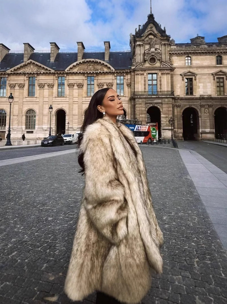 Léonie Luxury Faux Fox Fur Coat