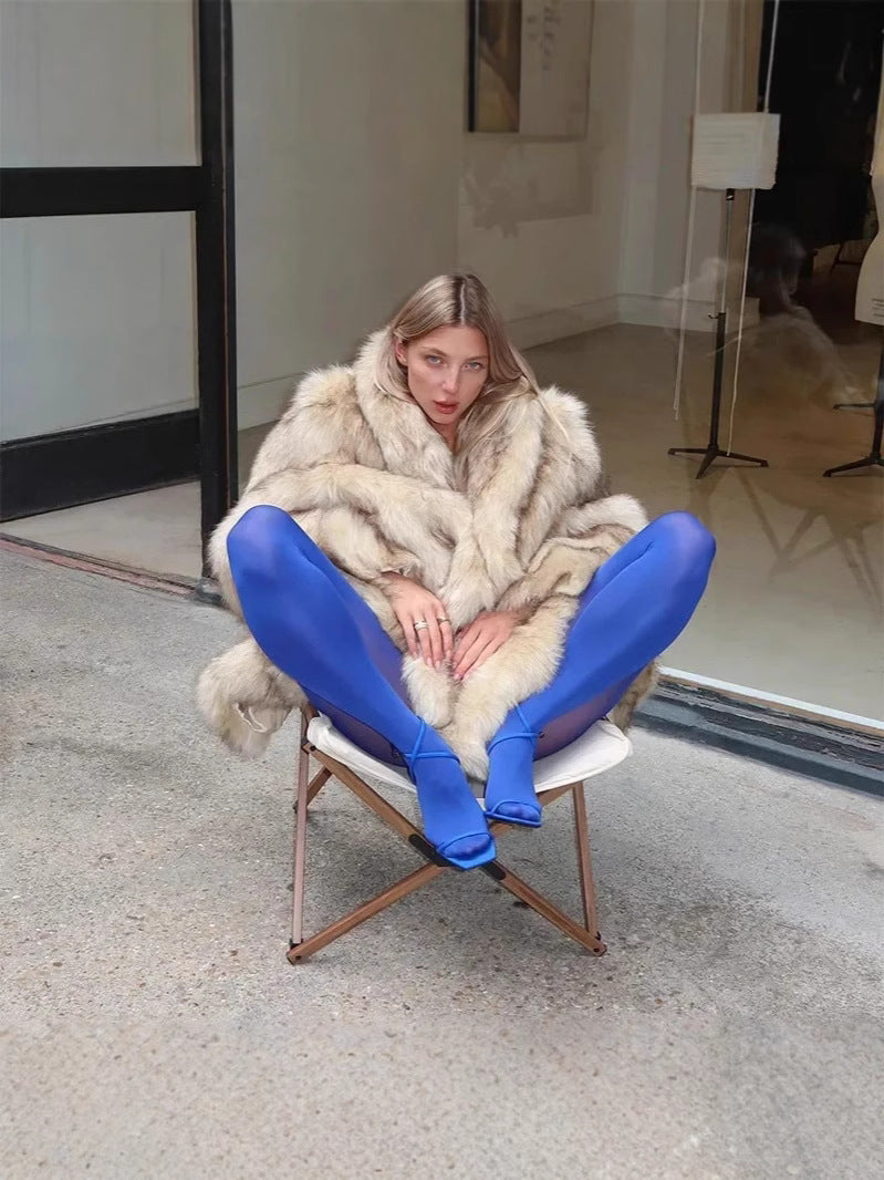 Léonie Luxury Faux Fox Fur Coat