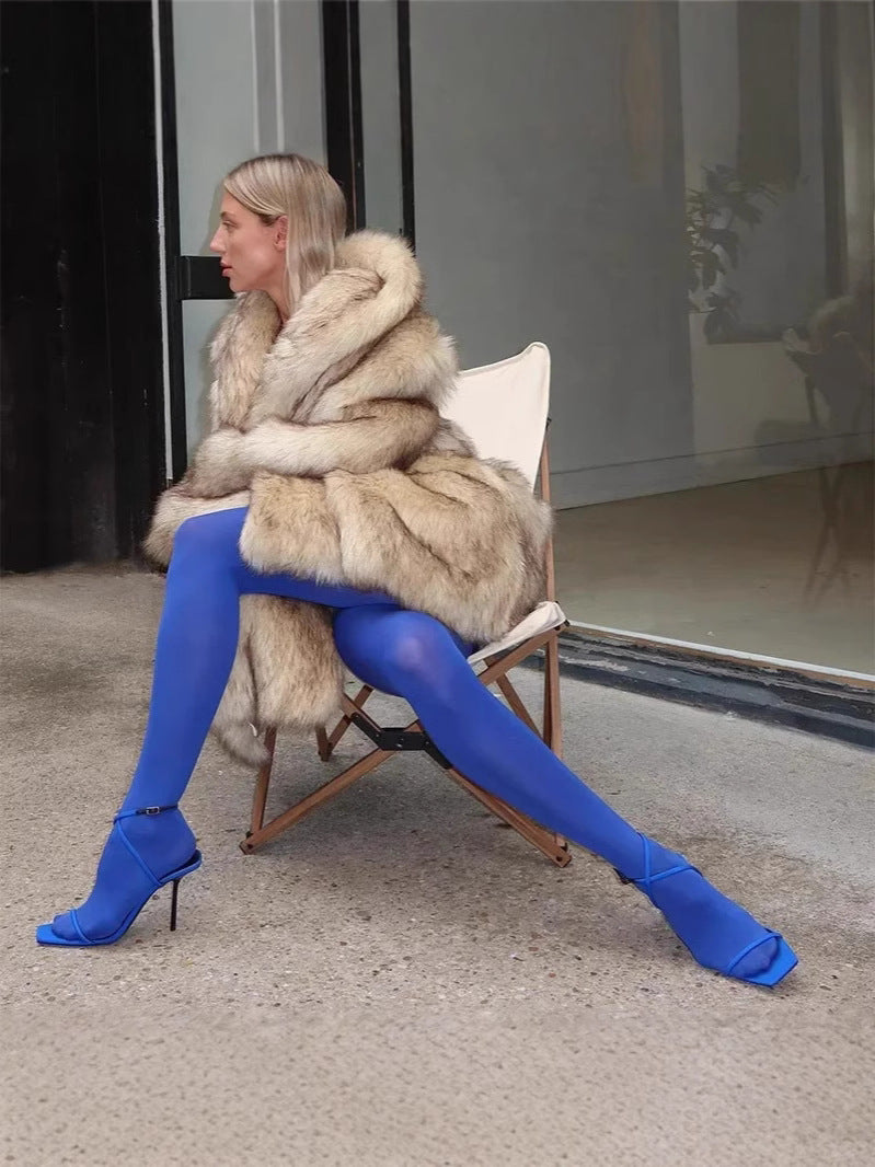 Léonie Luxury Faux Fox Fur Coat